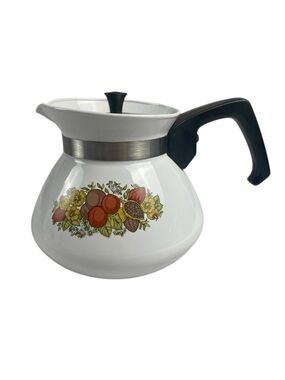 Vintage Corning Ware Spice of Life Teapot with Chrome Lid P-104 6 Cup